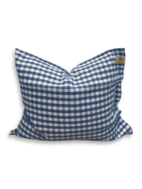 Poszewka Na Poduszkę MISTY Denim Blue - Kratka
