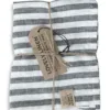Bieżnik lniany MISTY Dark Grey - Paski – zdjęcie produktowe