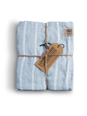 Bieżnik lniany MISTY Stripe Sky – zdjęcie produktowe