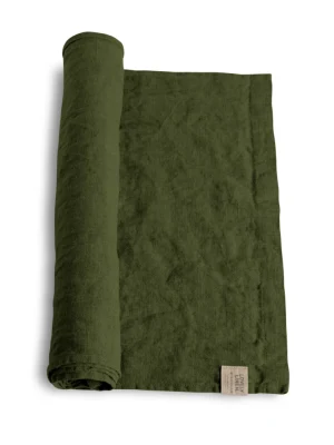 Bieżnik lniany LOVELY Jeep Green – zdjęcie produktowe