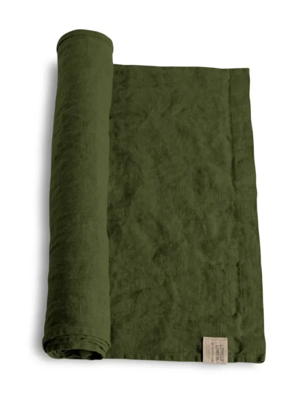 Bieżnik LOVELY Jeep Green – zdjęcie produktowe Bieżnik lniany LOVELY Jeep Green – zdjęcie produktowe