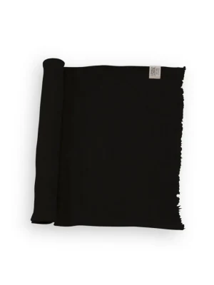Czarny bieżnik lniany RUSTIC Black 45X150 Lovely Linen