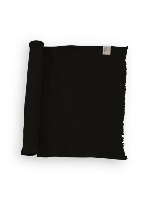 Bieżnik RUSTIC Black 45X150 – zdjęcie produktowe Czarny bieżnik lniany RUSTIC Black 45X150 Lovely Linen