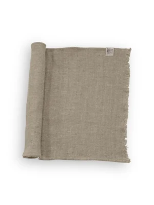 Lniany bieżnik RUSTIC RAW Natural Beige 40X95 Lovely Linen