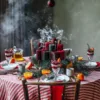 383.jpg Obrus MISTY Real Red – Paski w aranżacji stołu