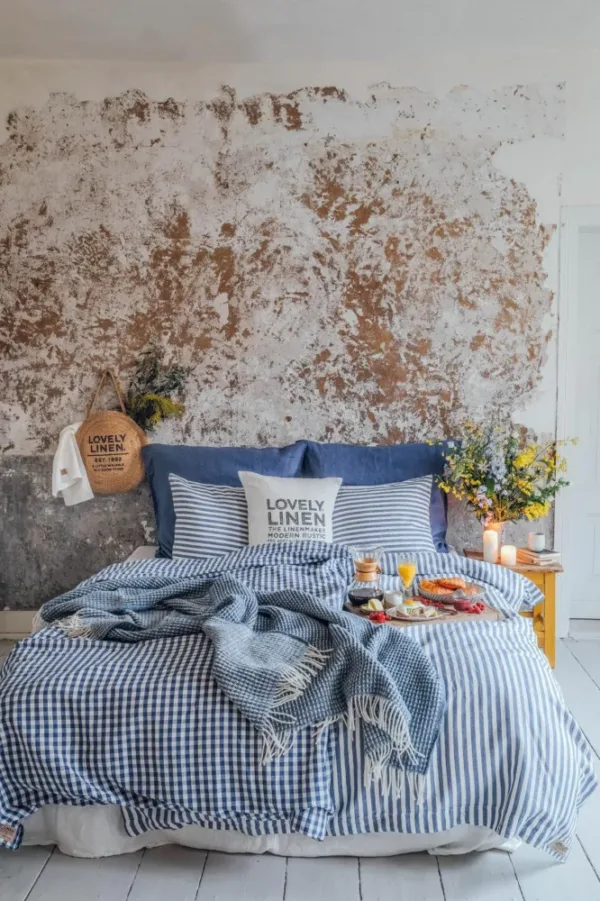 Poszewka Na Kołdrę MISTY Denim Blue - Kratka