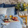 Poszewka Na Kołdrę MISTY Denim Blue - Paski