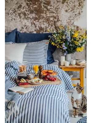 714.jpg Poszewka Na Kołdrę MISTY Denim Blue - Paski