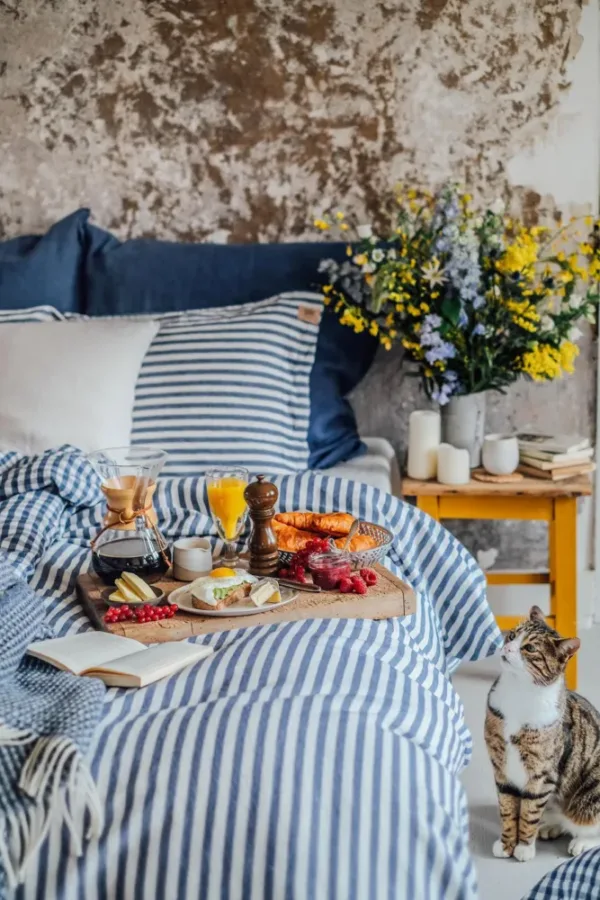 Poszewka Na Kołdrę MISTY Denim Blue - Paski
