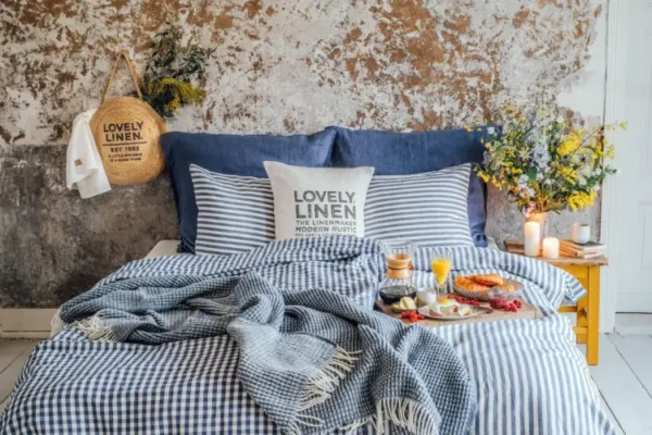 Poszewka Na Poduszkę MISTY Denim Blue - Paski