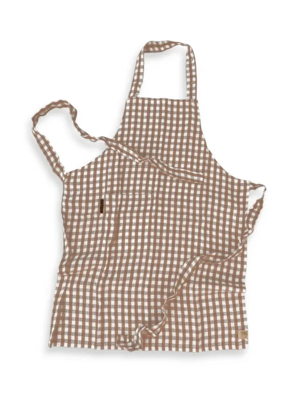 Fartuch MISTY Almond – Kratka – zdjęcie produktowe Fartuch MISTY Almond w kratkę – zdjęcie produktowe